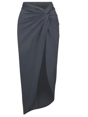 SKIMS Swim Sarong Maxi Skirt Gunmetal